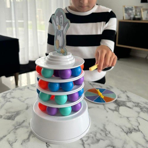 Pinguin auf dem Turm Geschicklichkeitsspiel – Buntes Familienspiel ab 3 Jahren - Easy2sell - Deluxe