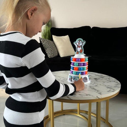 Pinguin auf dem Turm Geschicklichkeitsspiel – Buntes Familienspiel ab 3 Jahren - Easy2sell - Deluxe