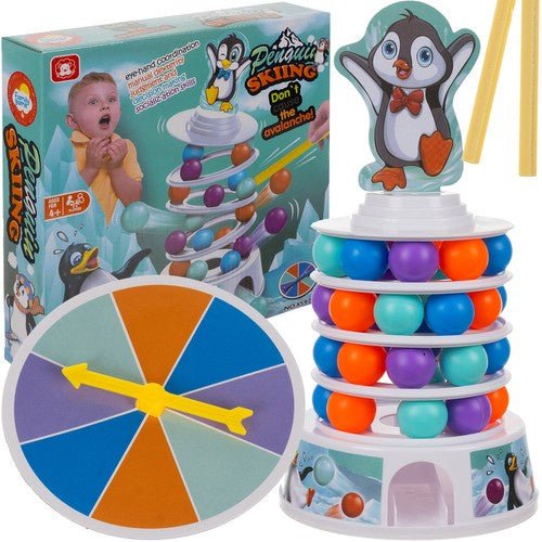 Pinguin auf dem Turm Geschicklichkeitsspiel – Buntes Familienspiel ab 3 Jahren - Easy2sell - Deluxe