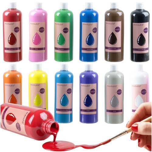 Plakatfarben - 12er Set x 500ml Maaleo 26340 - Easy2sell - Deluxe