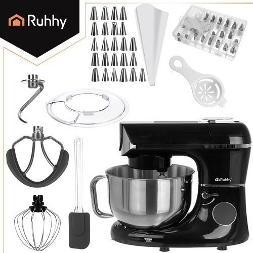 Planeten - Küchenmaschine mit beheizter 5,5L Schüssel und Waage, Schwarz - Easy2sell - Deluxe