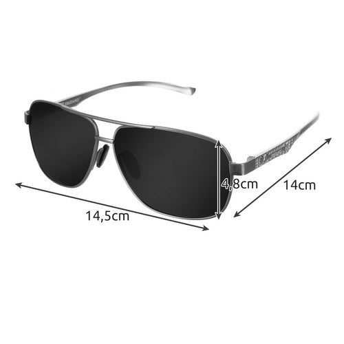 Polarisierte Sonnenbrille mit UV - Schutz und Etui schwarz/silber - Easy2sell - Deluxe