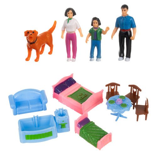 Puppenhaus Klappbar mit 6 Zimmern – Spielset mit Möbeln und Figuren - Easy2sell - Deluxe