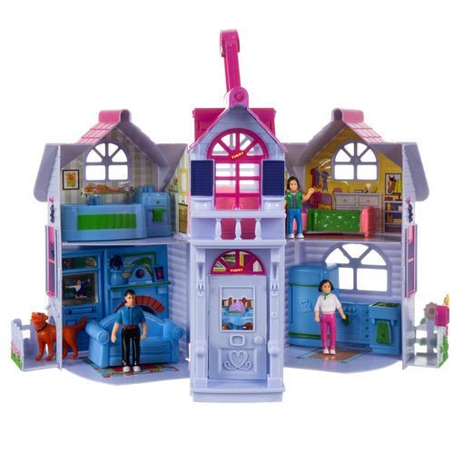 Puppenhaus Klappbar mit 6 Zimmern – Spielset mit Möbeln und Figuren - Easy2sell - Deluxe