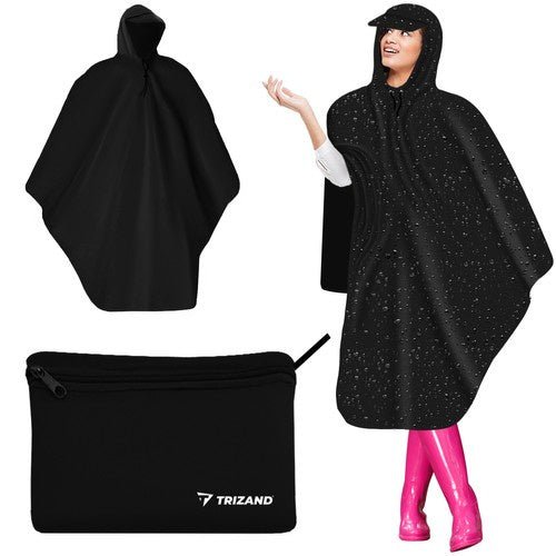 Regenponcho mit Kapuze für jeden Anlass - Schwarz - Easy2sell-Deluxe