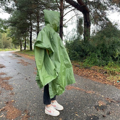 Regenponcho mit Windschutz und Bewegungsfreiheit, grün - Easy2sell - Deluxe
