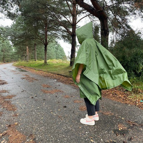 Regenponcho mit Windschutz und Bewegungsfreiheit, grün - Easy2sell - Deluxe