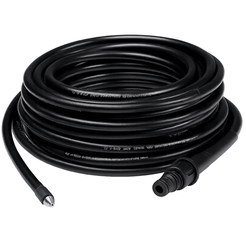 Rohrreinigungsschlauch 15m Hochdruckreiniger Set mit 4 Adaptern Schwarz - Easy2sell - Deluxe