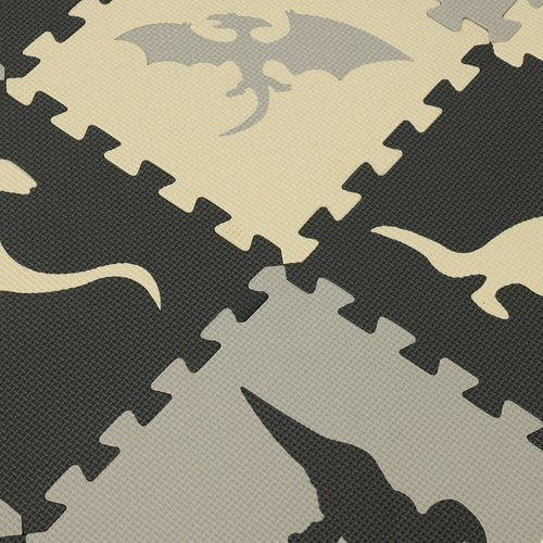 Schaumstoffpuzzle Spielmatte 35 Teile – Baby Krabbelmatte Grau - Gelb - Easy2sell - Deluxe