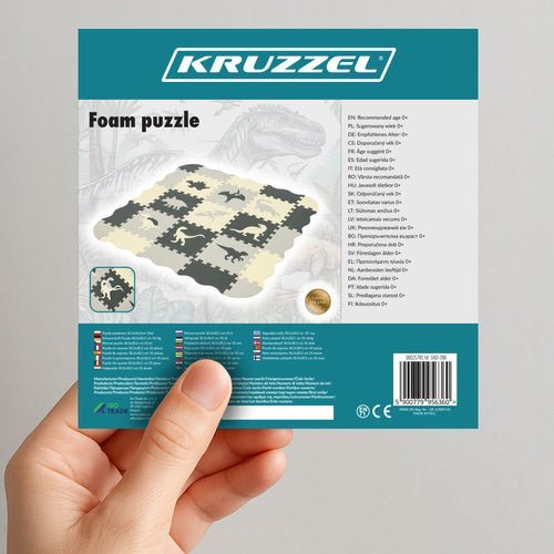 Schaumstoffpuzzle Spielmatte 35 Teile – Baby Krabbelmatte Grau - Gelb - Easy2sell - Deluxe