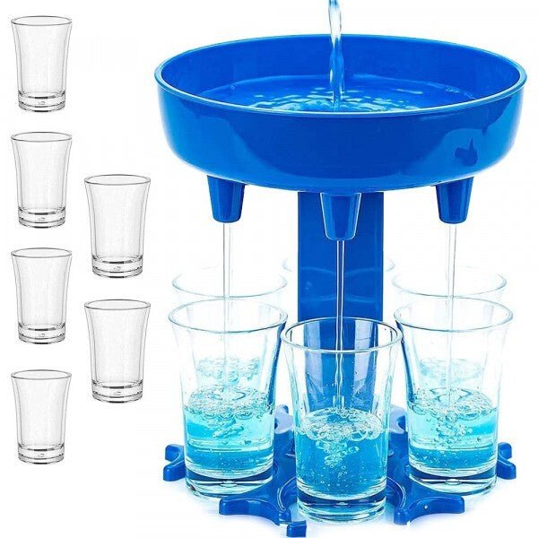 Schnaps Spender Ausgießer Set Likör inkl. 6 Shot Pinneken Gläser Party Spiel - Easy2sell - Deluxe