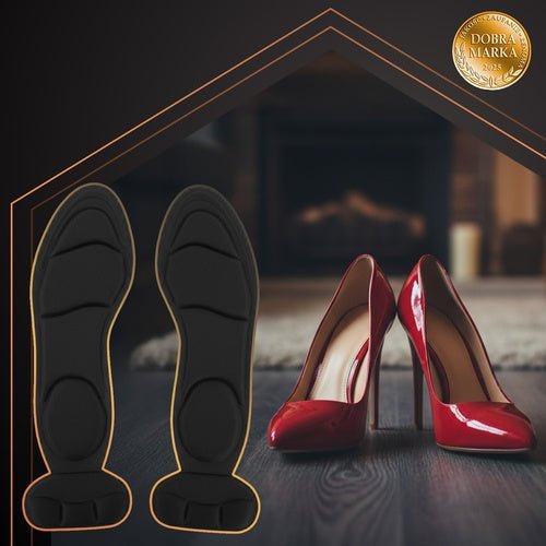 Schuheinlagen mit Fersenkappen, 2 Stück, Größe 35 - 42, Schwarz, Schaumstoff - Easy2sell - Deluxe