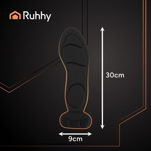 Schuheinlagen mit Fersenkappen, 2 Stück, Größe 35 - 42, Schwarz, Schaumstoff - Easy2sell - Deluxe