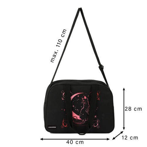 Schul - Umhängetasche 13L Sporttasche Schwarz Rosa mit Schlüsselanhänger - Easy2sell - Deluxe