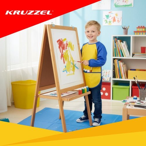 Schutzschürze für Kinder – Malschürze Robust und Bunt, Größe M - Easy2sell - Deluxe