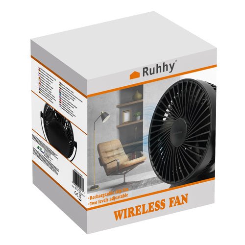 Schwarzer Akku - Ventilator Ruhhy 25567 - Easy2sell - Deluxe