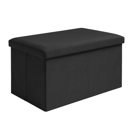 Schwarzer Samtpouf 60x30x30 cm Ruhhy 25995 - Easy2sell - Deluxe