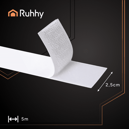 Selbstklebendes Klettband weiß 5m x 2,5cm Ruhhy 25999 - Easy2sell - Deluxe