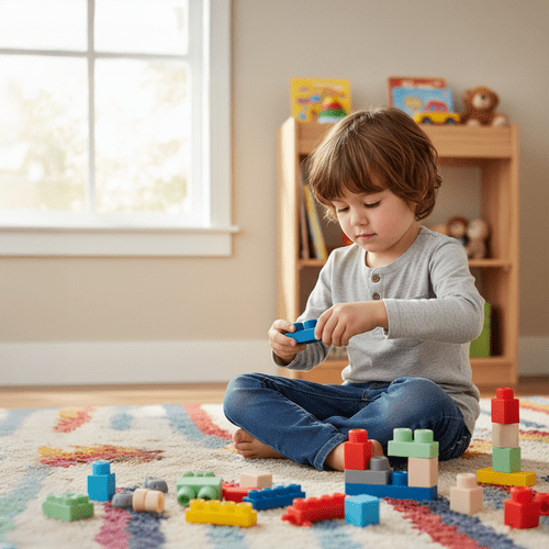 Sensorik - Gummiblöcke Set mit 80 Weichen Bausteinen im Koffer, Bunt - Easy2sell - Deluxe