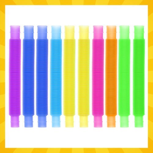 Sensorik Röhren 10er Set – Bunte Pop Tubes Montessori Spielzeug 15 - 51cm - Easy2sell - Deluxe