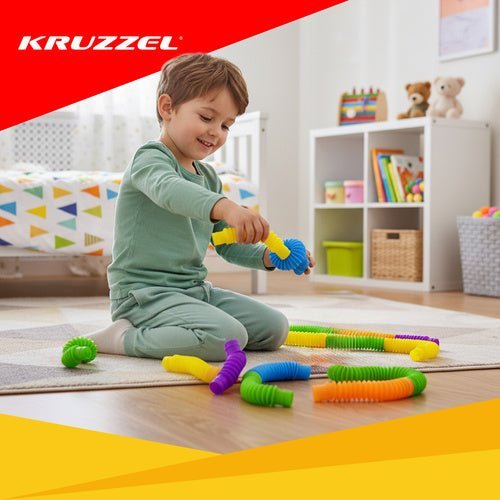 Sensorik Röhren 10er Set – Bunte Pop Tubes Montessori Spielzeug 15 - 51cm - Easy2sell - Deluxe