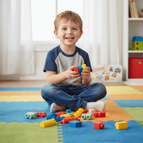 Sensorikblöcke für Kinder – 30 Weiche Gummiblöcke im Koffer, Bunt - Easy2sell - Deluxe