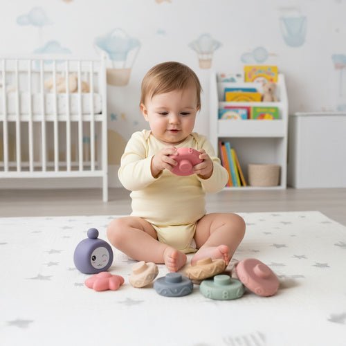 Sensorische Blöcke für Babys – Weiche Montessori Bausteine, 8er Set - Easy2sell - Deluxe