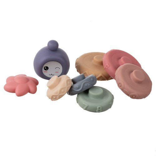 Sinnesblöcke für Babys – 8 Weiche Stapelsteine aus Gummi, Mehrfarbig - Easy2sell - Deluxe