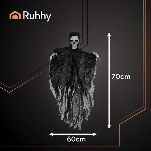 Skelett Hängedeko – Realistische Halloween Dekoration, Schwarz, 70 cm - Easy2sell - Deluxe