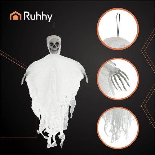Skelett Hängedeko – Realistische Halloween Dekoration, Weiß, 70 x 60 cm - Easy2sell - Deluxe