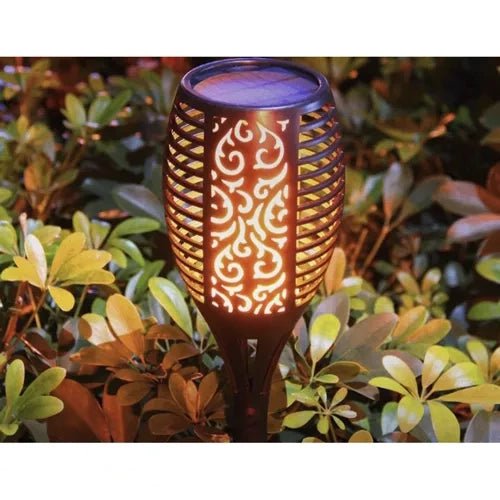 Solar - Gartenlampe mit Flammeneffekt – LED - Fackel Warmweiß für Wege, 51cm - Easy2sell - Deluxe
