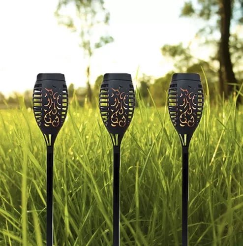 Solar - Gartenlampe mit Flammeneffekt, LED - Fackeln Warmweiß, 4er - Set - Easy2sell - Deluxe