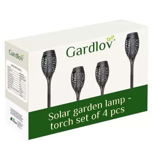Solar - Gartenlampe mit Flammeneffekt, LED - Fackeln Warmweiß, 4er - Set - Easy2sell - Deluxe