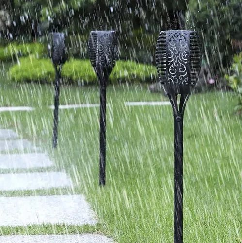 Solar - Gartenlampe mit Flammeneffekt, LED - Fackeln Warmweiß, 4er - Set - Easy2sell - Deluxe