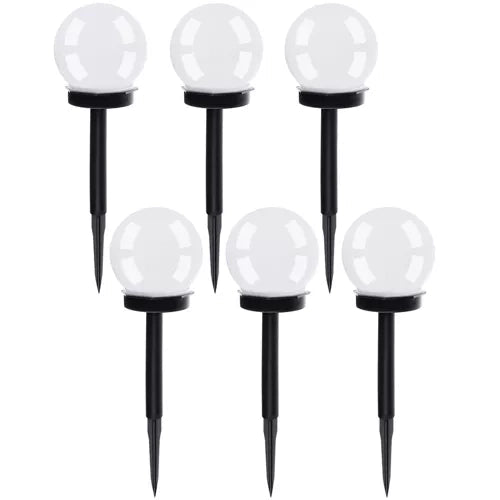 Solar - Gartenlampen 6er Set – LED Solarkugeln Kaltweiß mit Dämmerungssensor - Easy2sell - Deluxe