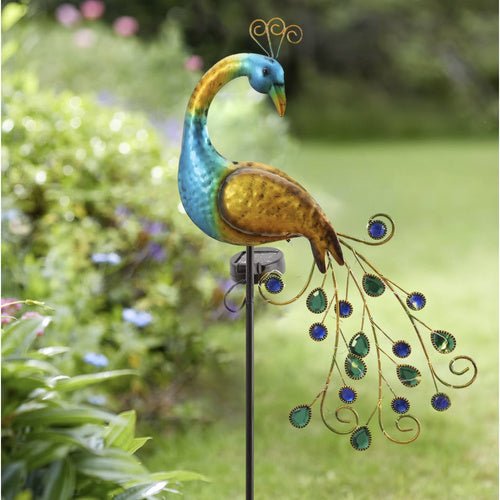 Solar Gartenleuchte Pfau – 3 - teiliges Set mit Dämmerungssensor, Mehrfarbig - Easy2sell - Deluxe