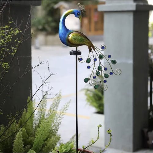 Solar Gartenleuchte Pfau – 3 - teiliges Set mit Dämmerungssensor, Mehrfarbig - Easy2sell - Deluxe