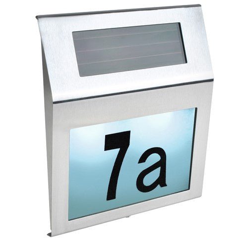 Solar Hausnummer Beleuchtet – Edelstahl Wandleuchte mit Dämmerungssensor - Easy2sell - Deluxe