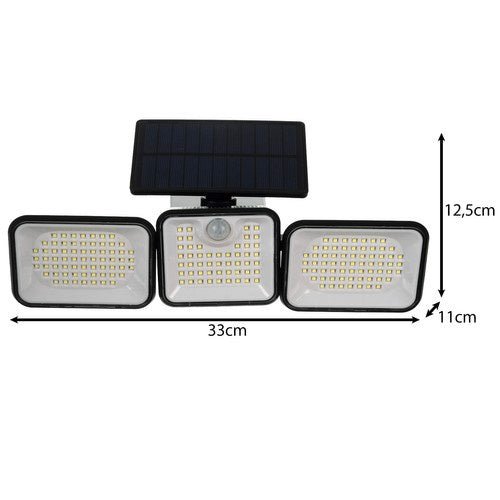 Solarlampe 180 LED Außenleuchte mit Bewegungssensor IP65 Schwarz - Easy2sell - Deluxe