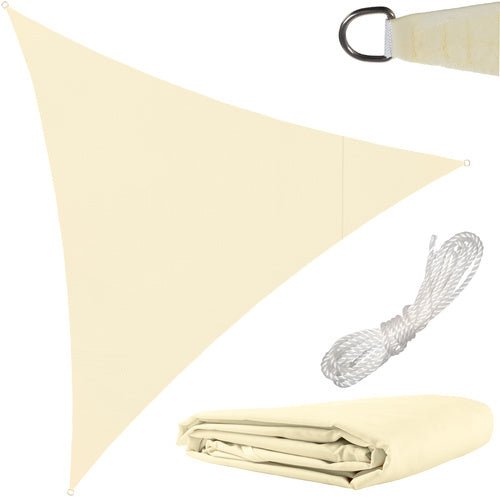 Sonnensegel Dreieckig 3x3x3m Beige – Wasserabweisend für Garten & Terrasse - Easy2sell - Deluxe