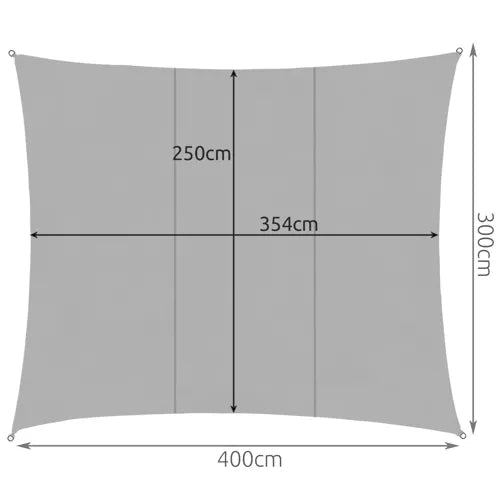 Sonnensegel Rechteckig 4x3m – UV - Schutz Sonnenschutz für Garten, Grau - Easy2sell - Deluxe