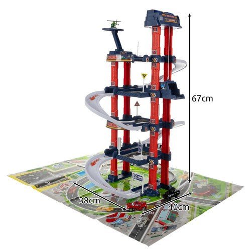 Spielzeuggarage mit Interaktivem Aufzug – 4 Ebenen Parkhaus mit Autos - Easy2sell - Deluxe