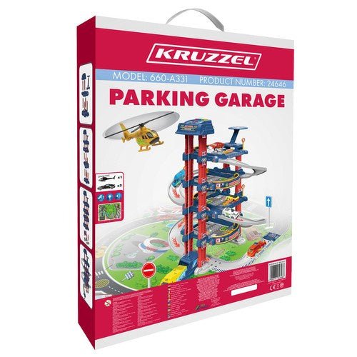 Spielzeuggarage mit Interaktivem Aufzug – 4 Ebenen Parkhaus mit Autos - Easy2sell - Deluxe