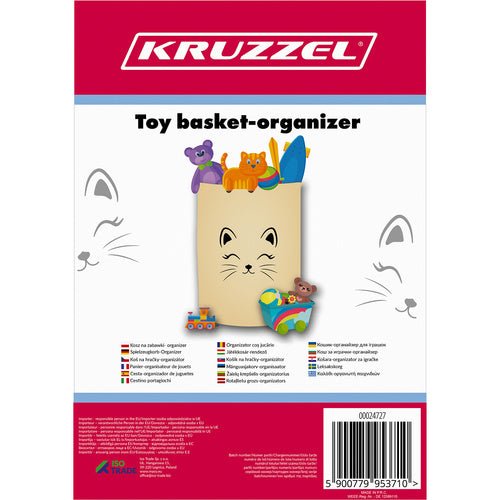 Spielzeugkorb XL mit Kordelzug – Großer Wäschesammler Beige 42L Baumwolle - Easy2sell - Deluxe