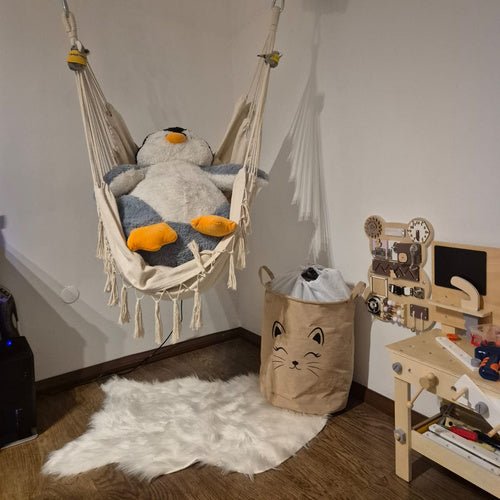 Spielzeugkorb XL mit Kordelzug – Großer Wäschesammler Beige 42L Baumwolle - Easy2sell - Deluxe
