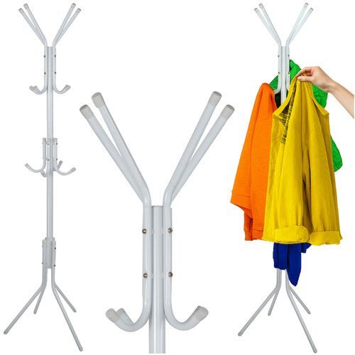 Standgarderobe Kleiderständer mit 3 Ebenen – Metall Kleiderbügel Weiß 170cm - Easy2sell - Deluxe