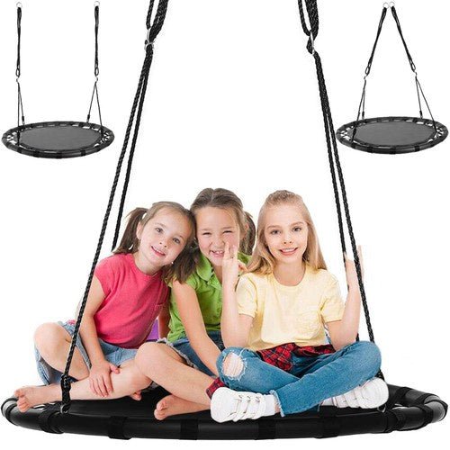 Storchennestschaukel 100cm Rundschaukel bis 150kg Belastbar, Schwarz - Easy2sell-Deluxe