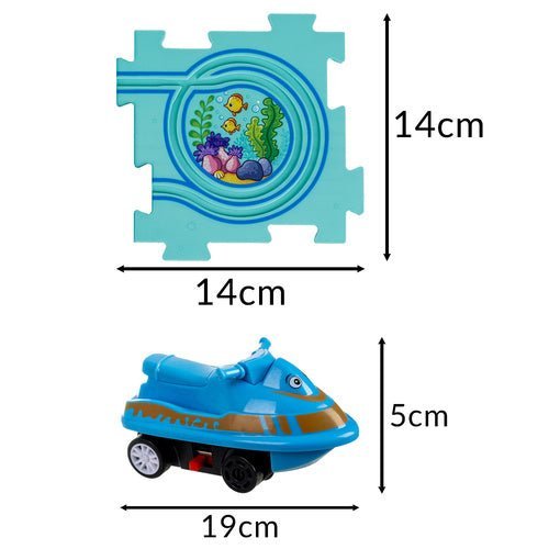 Streckenpuzzle für Kinder – 25 - teiliges Straßenspielset mit Fahrzeugen - Easy2sell - Deluxe