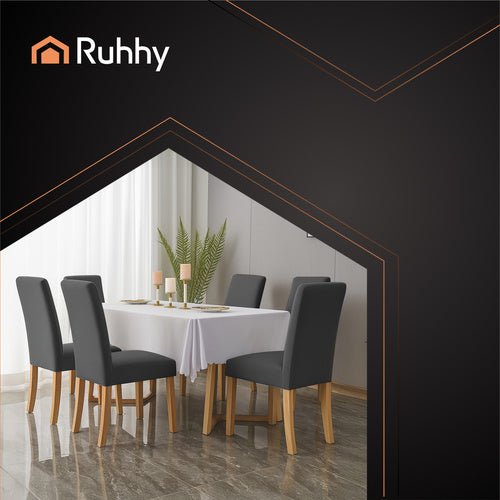 Stuhlhussen - 6 Stk. dunkelgrau Ruhhy 25990 - Easy2sell - Deluxe