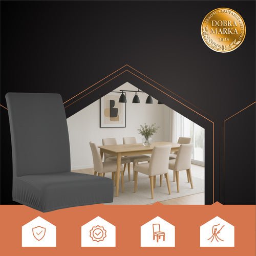 Stuhlhussen - 6 Stk. dunkelgrau Ruhhy 25990 - Easy2sell - Deluxe